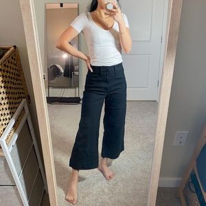 Madewell Black Emmett Wide-Leg Crop Pants (24p)